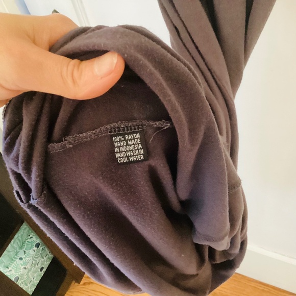 Gonca Style Dress Crochet Back Beaded Knit Jersey Gray One Size Empire Waist - Picture 10 of 10